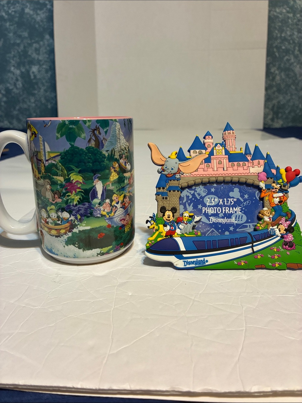 Disneyland Colorful Castle Photo Frame and Character Mug Set